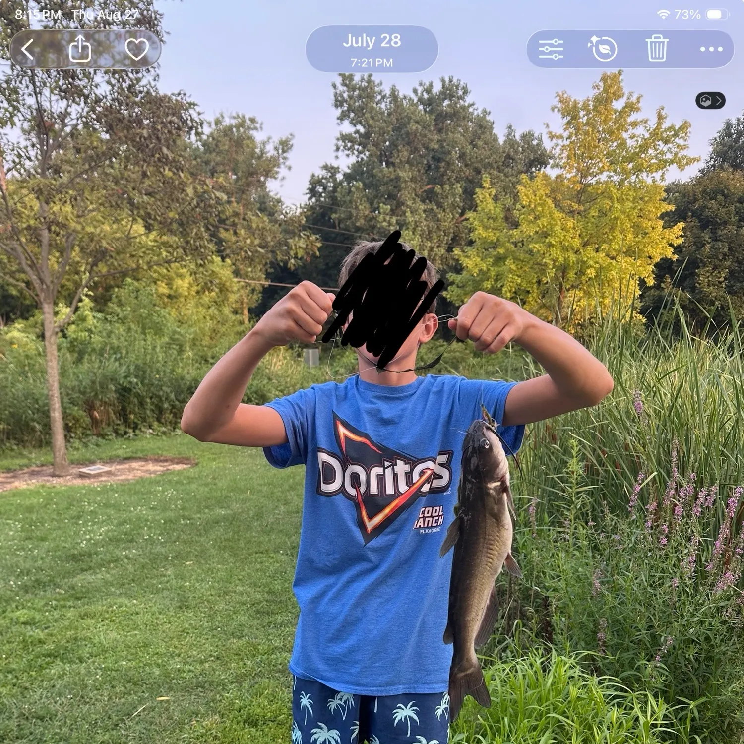 Channel catfish caught on Fishbrain