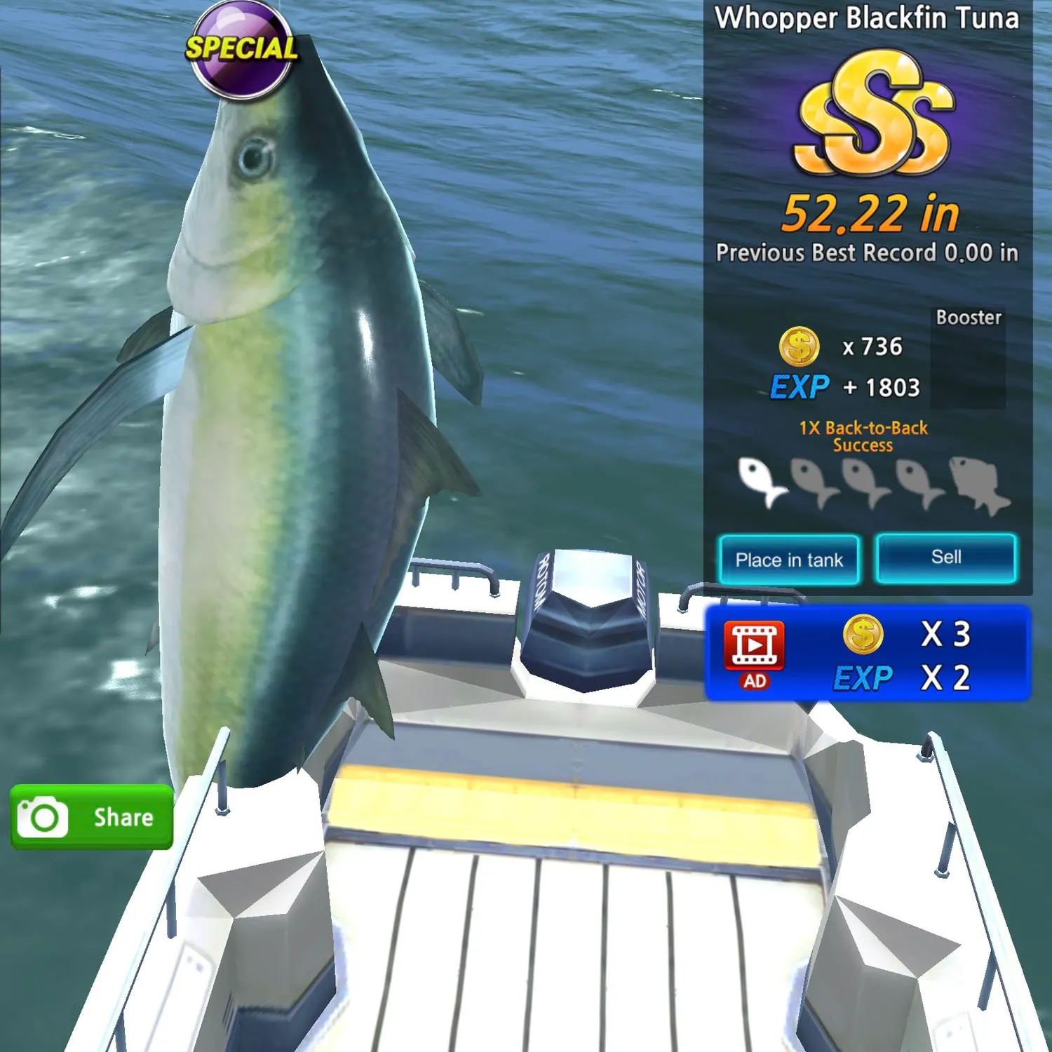 recently logged catches