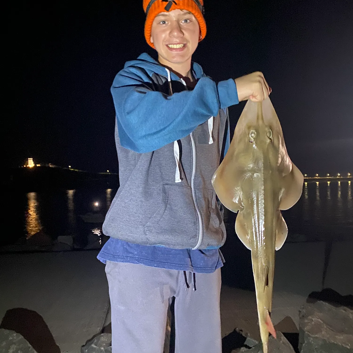 Pacific shovelnose guitarfish caught on Fishbrain