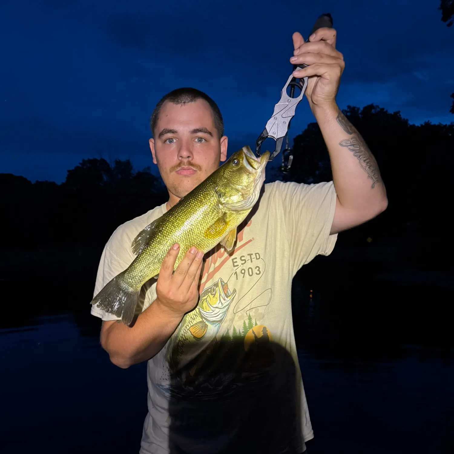 Largemouth bass caught on Fishbrain