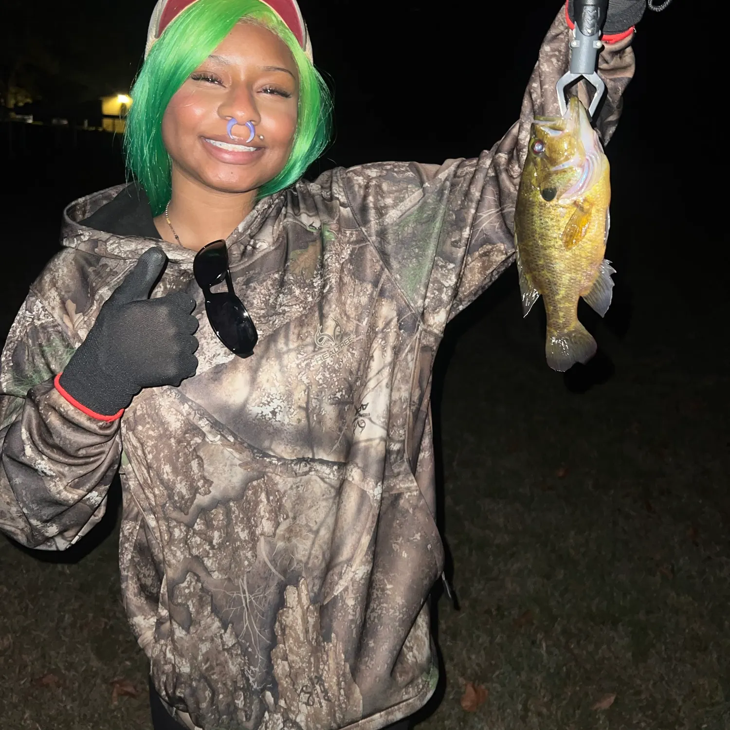 Green sunfish caught on Fishbrain