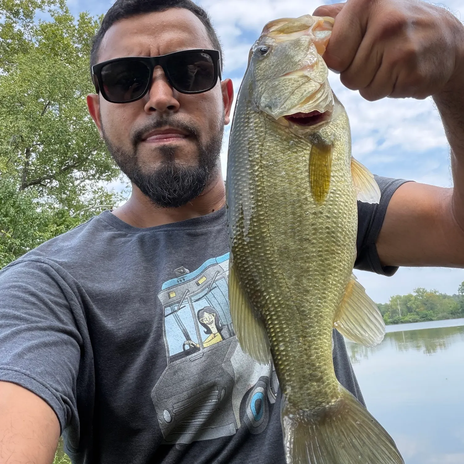 Largemouth bass caught on Fishbrain