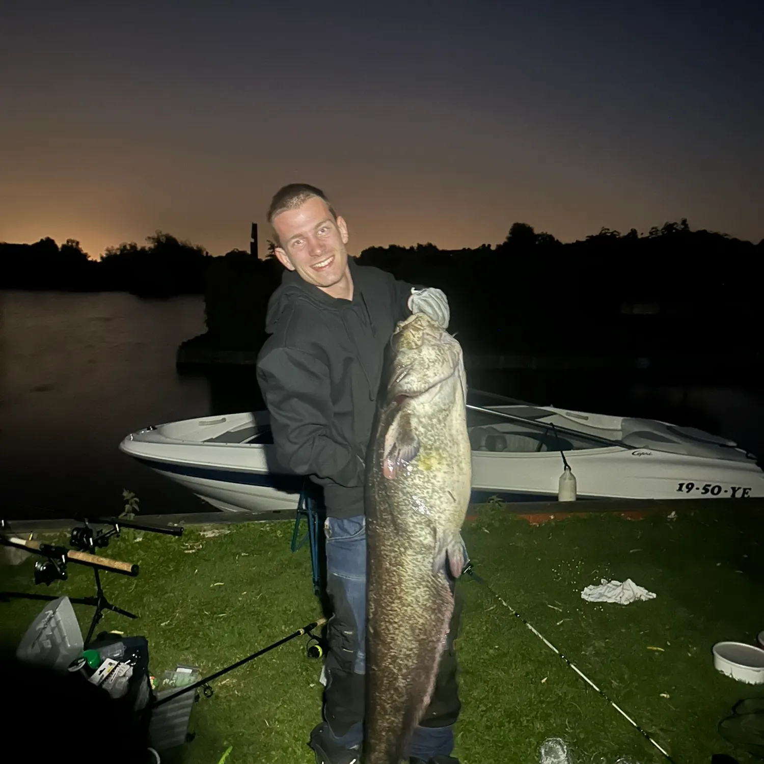 Wels catfish caught on Fishbrain