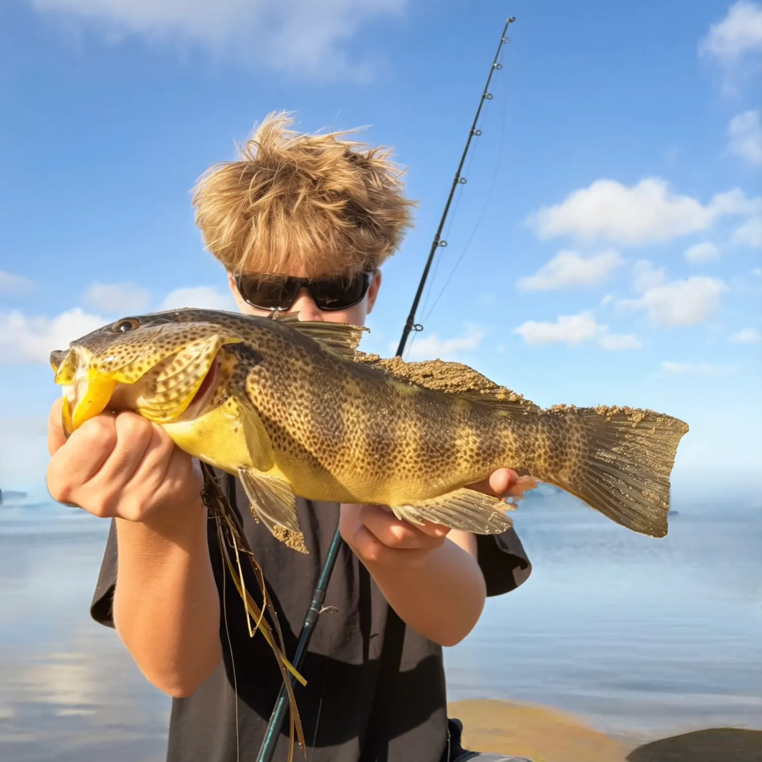 Spotted sand bass caught on Fishbrain