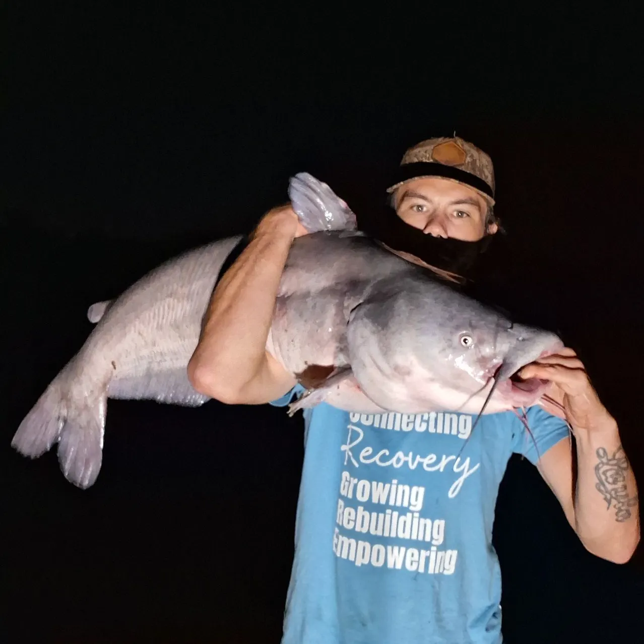 Blue catfish caught on Fishbrain