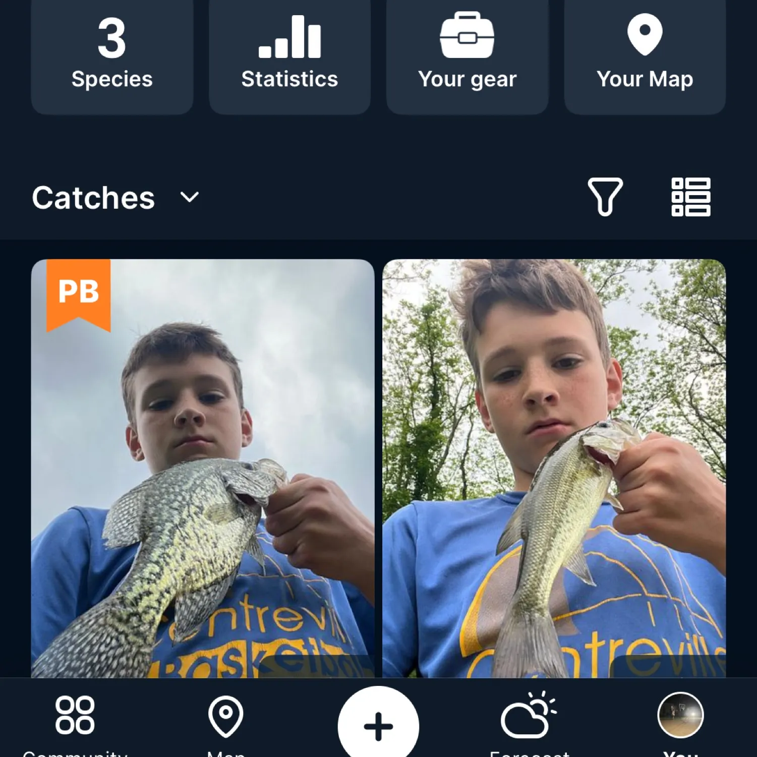 recently logged catches