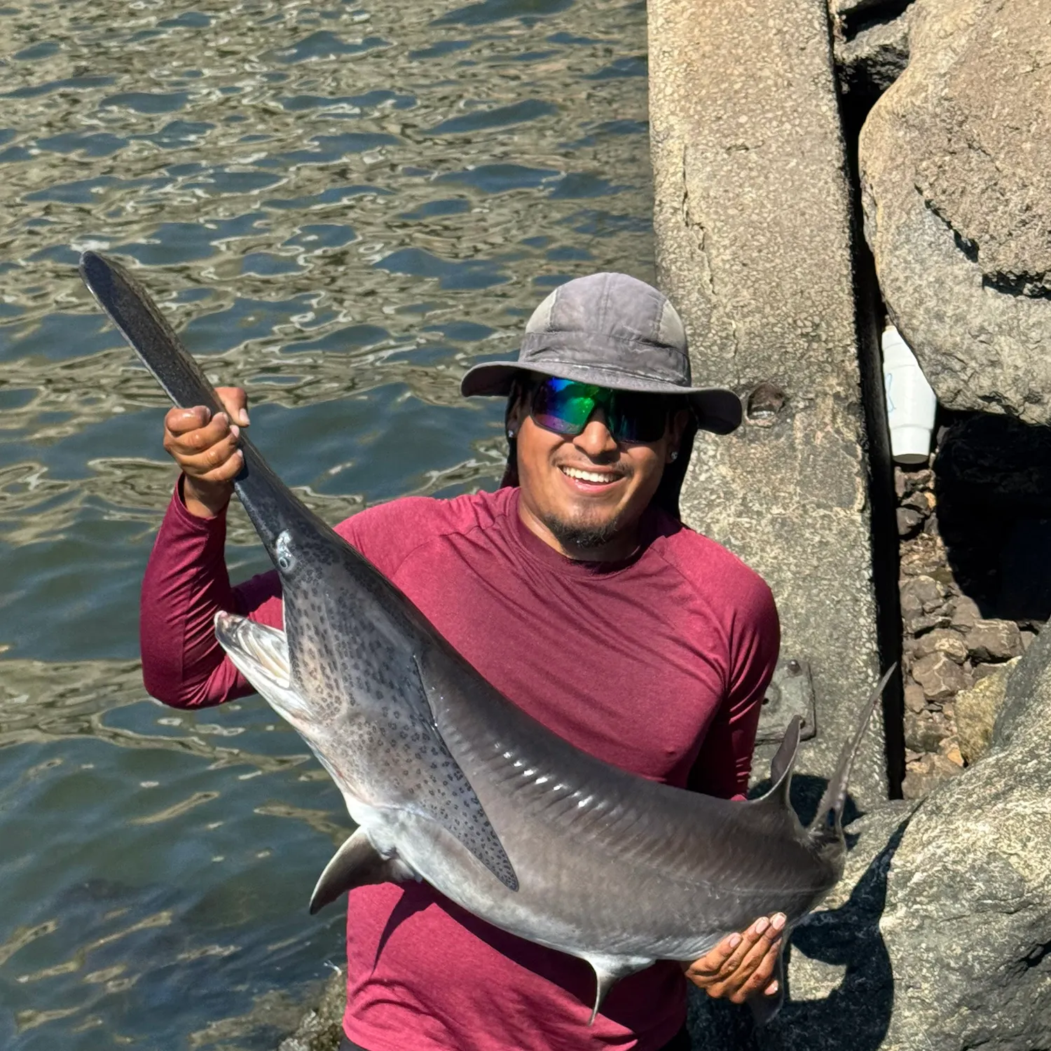 Paddlefish caught on Fishbrain