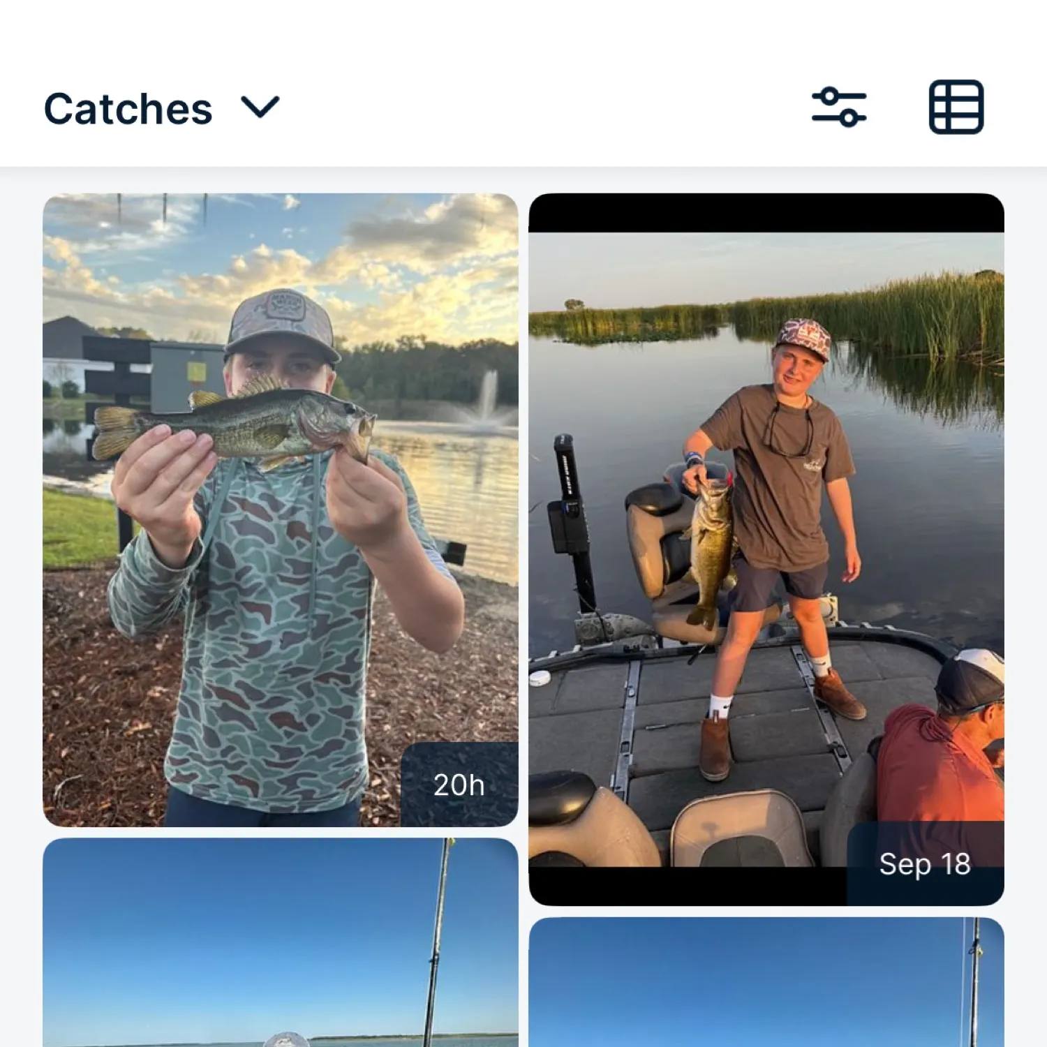 recently logged catches