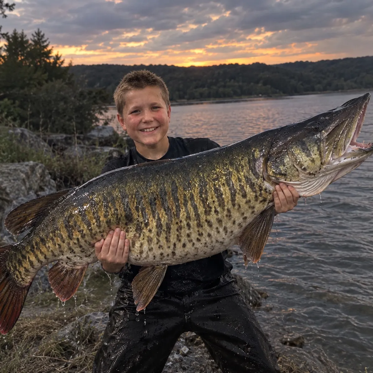 Tiger muskie caught on Fishbrain