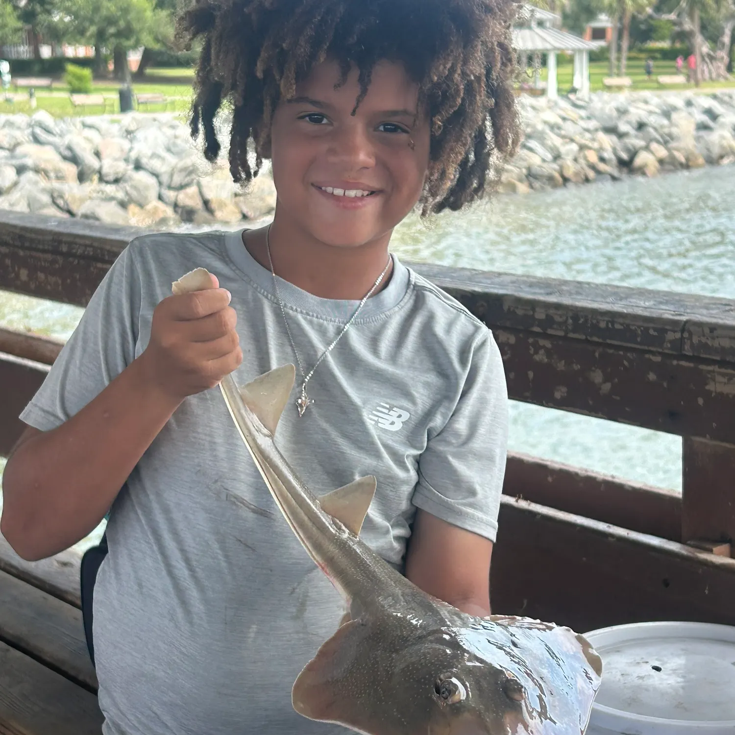 Pacific shovelnose guitarfish caught on Fishbrain