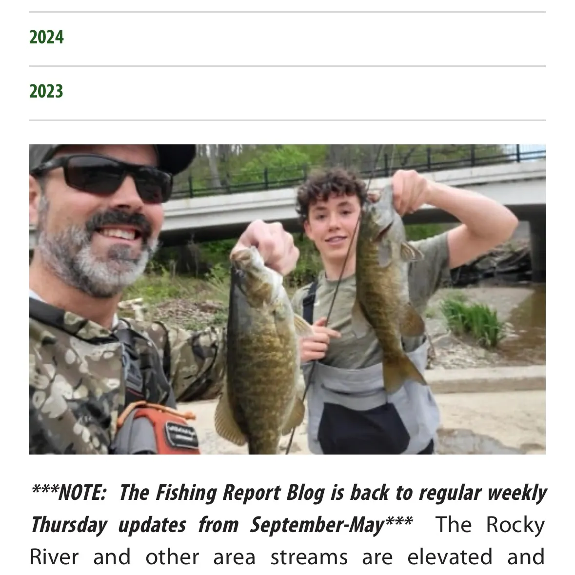 recently logged catches