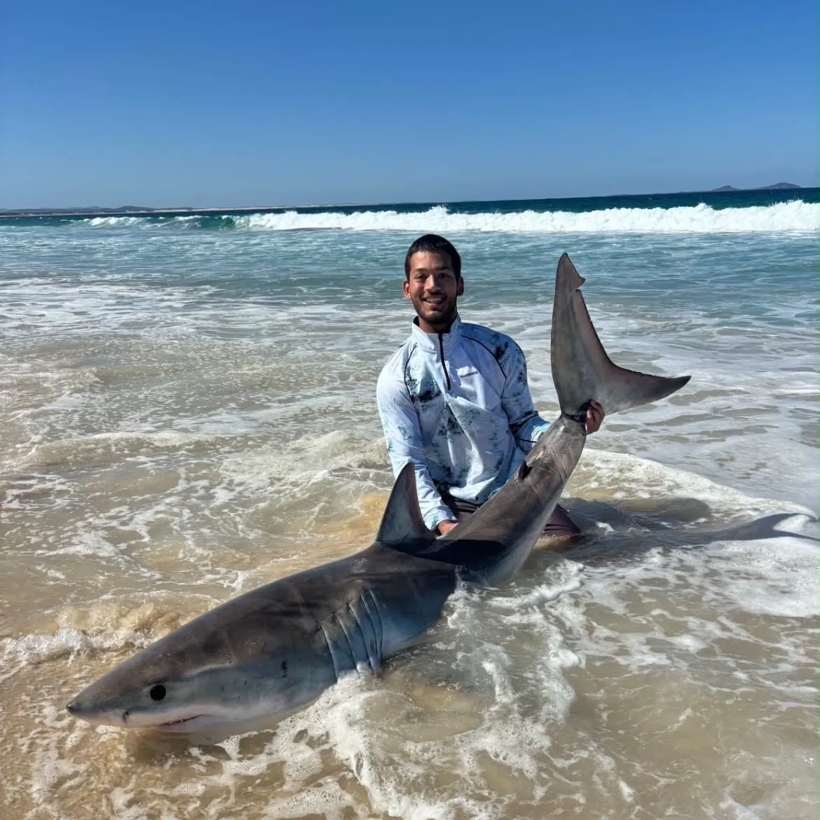 Great white shark caught on Fishbrain