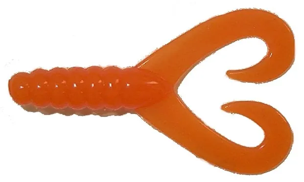 2" Twin Tail Grub in Orange