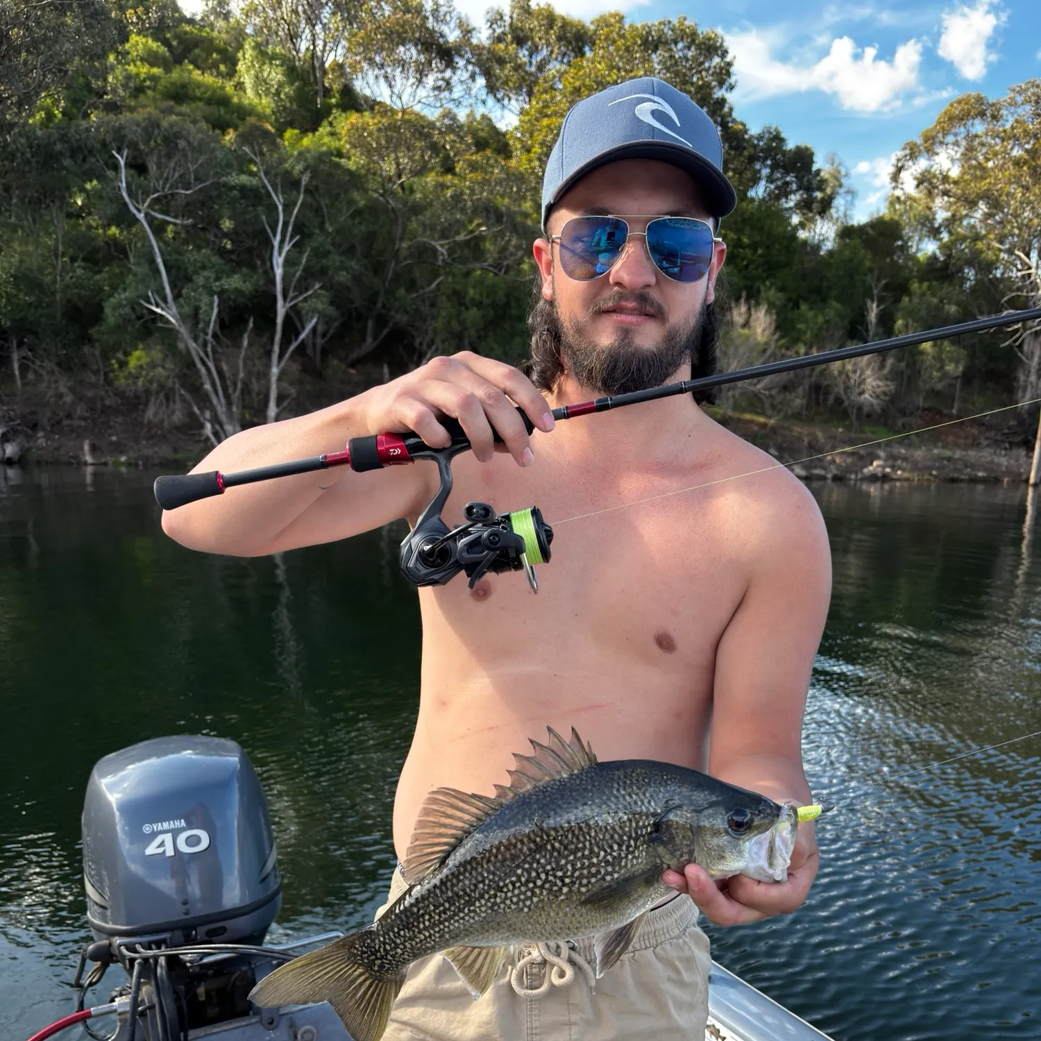 Australian bass caught on Fishbrain