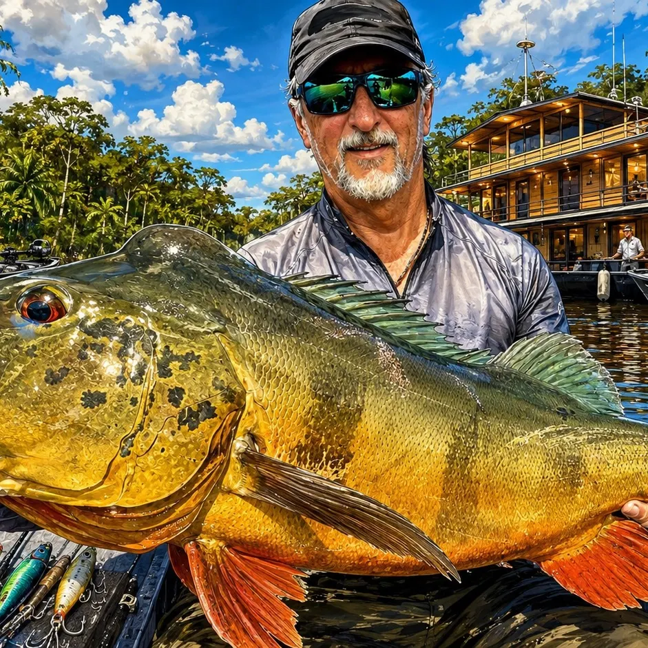 Speckled peacock bass caught on Fishbrain