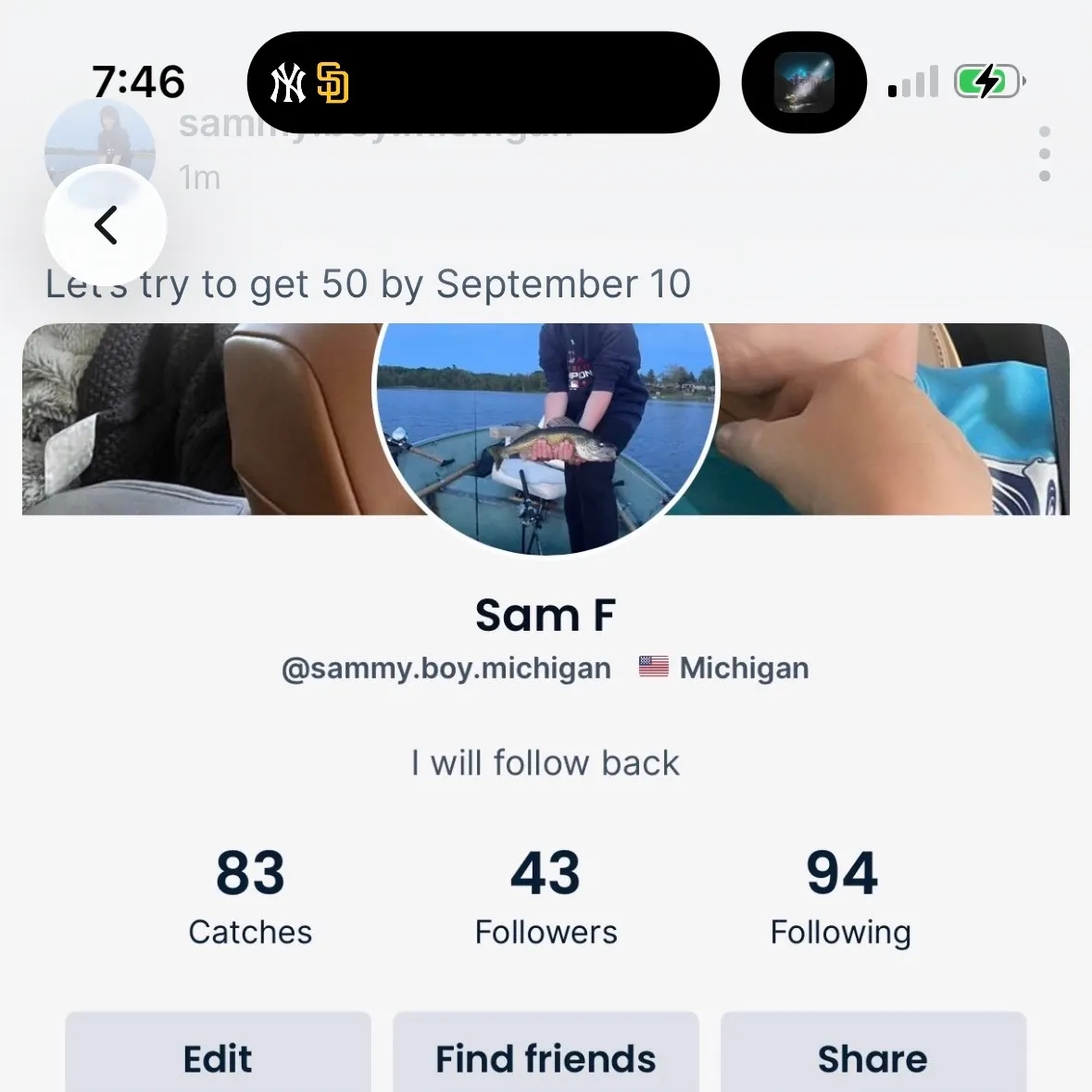 Fish caught on Fishbrain