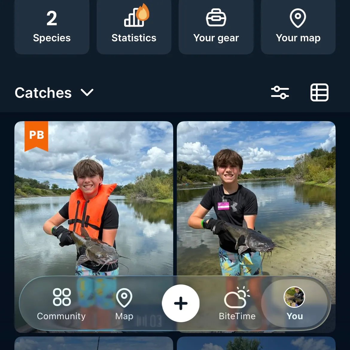 recently logged catches