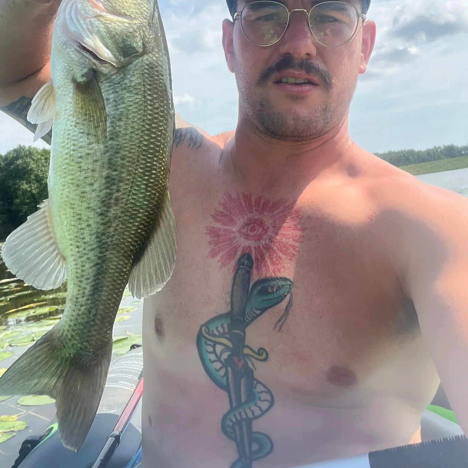 Largemouth bass caught on Fishbrain