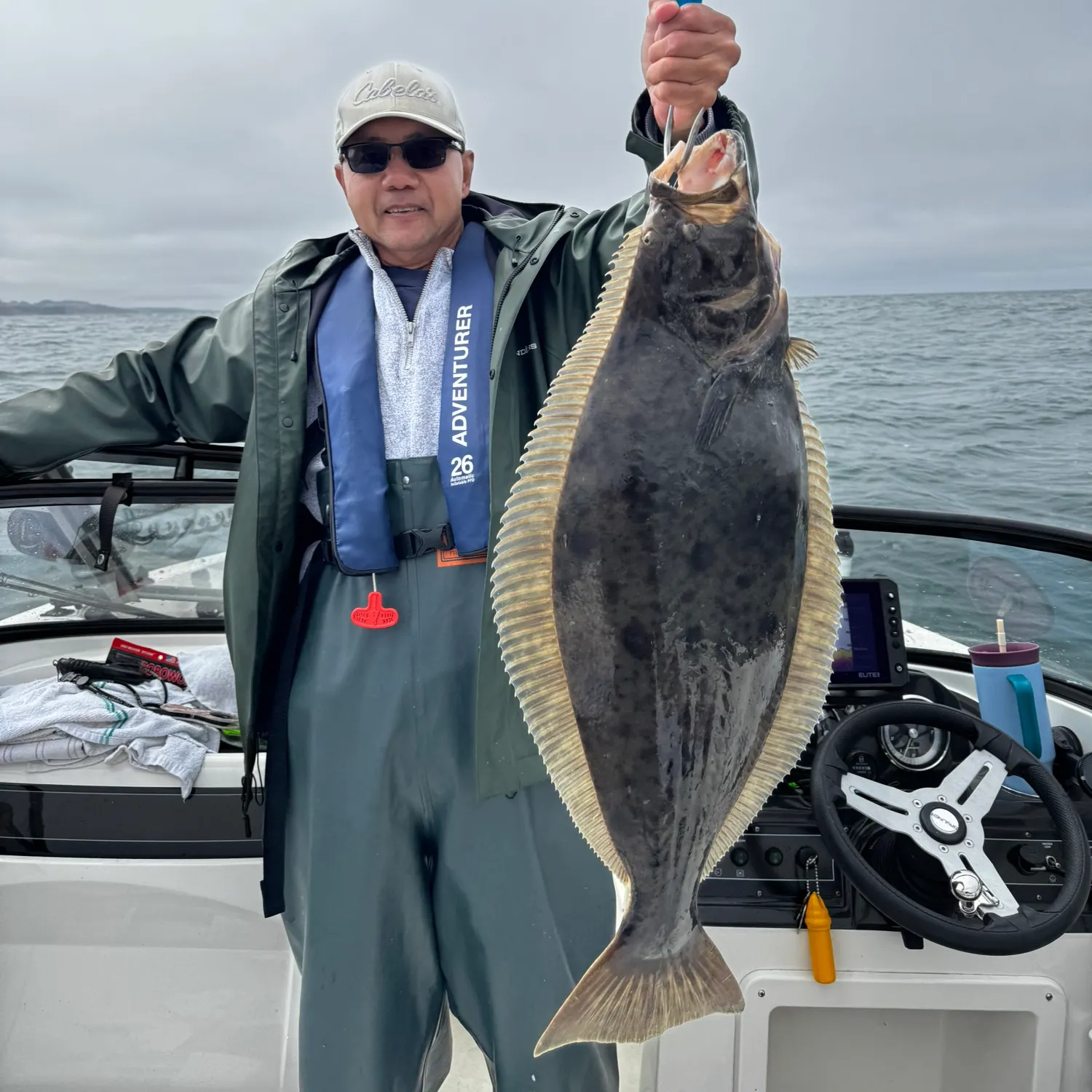 Pacific halibut caught on Fishbrain