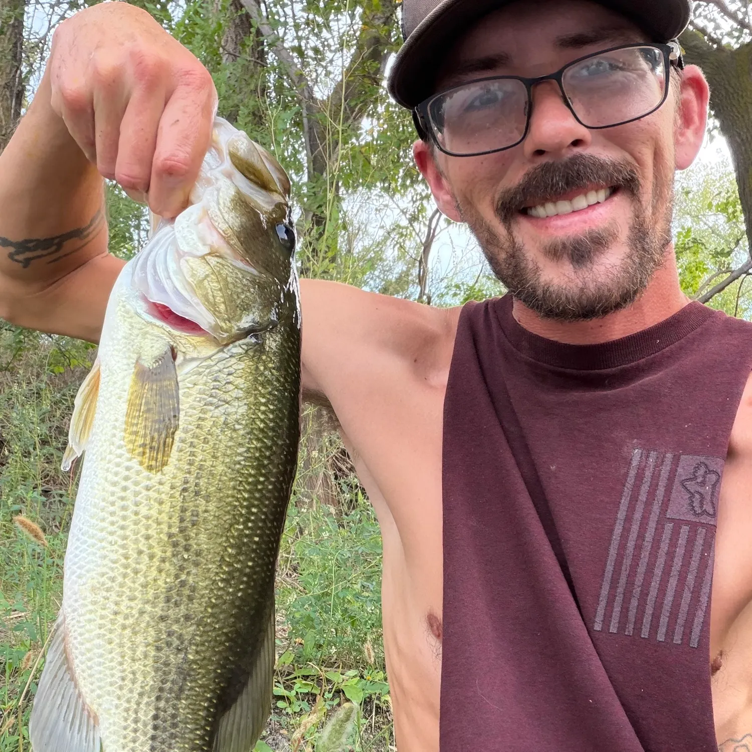 Largemouth bass caught on Fishbrain