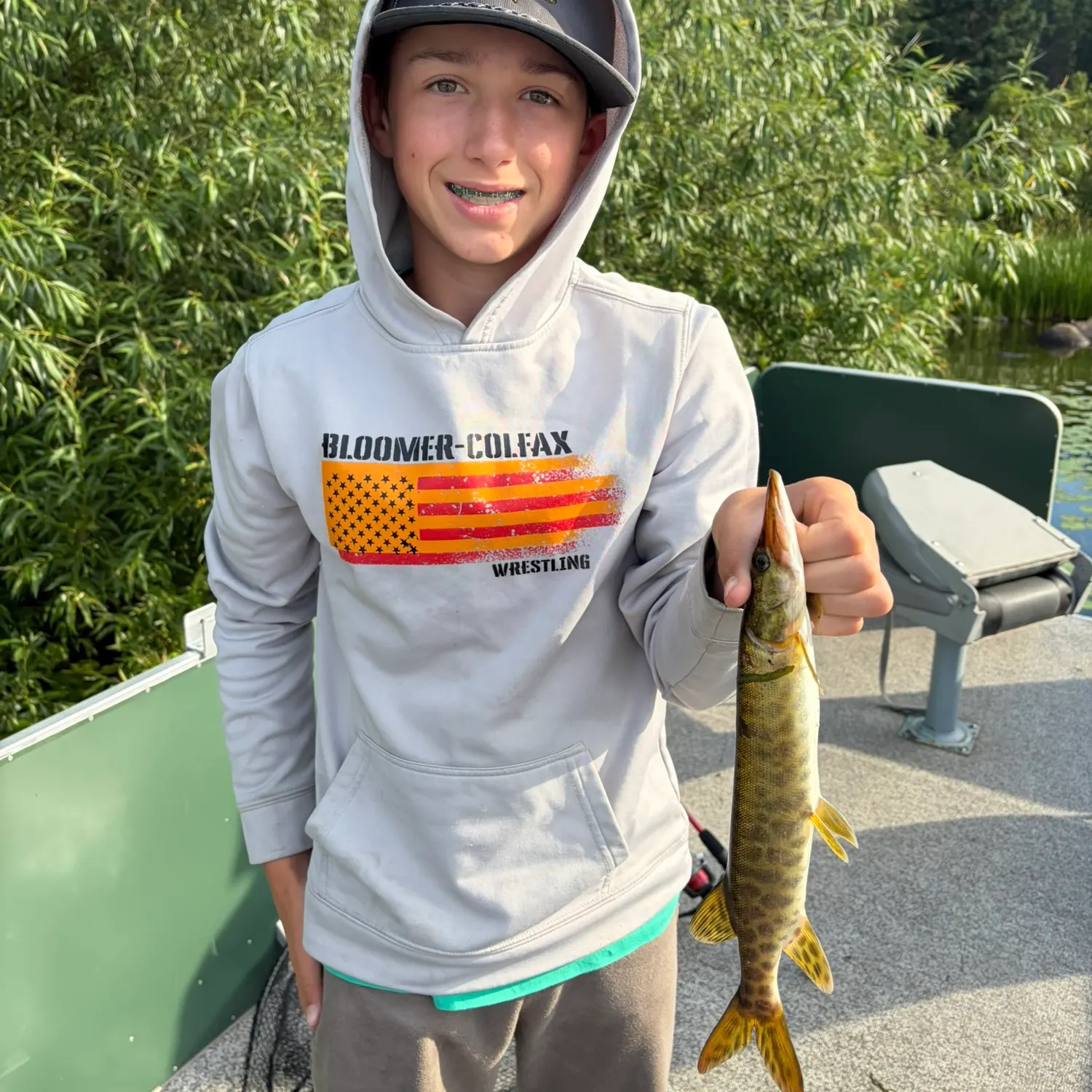 Grass pickerel caught on Fishbrain