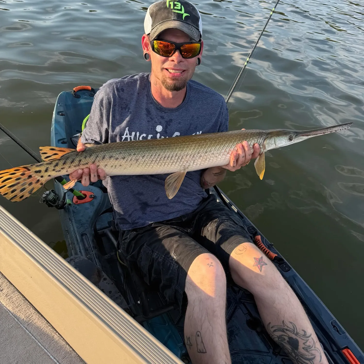 Longnose gar caught on Fishbrain