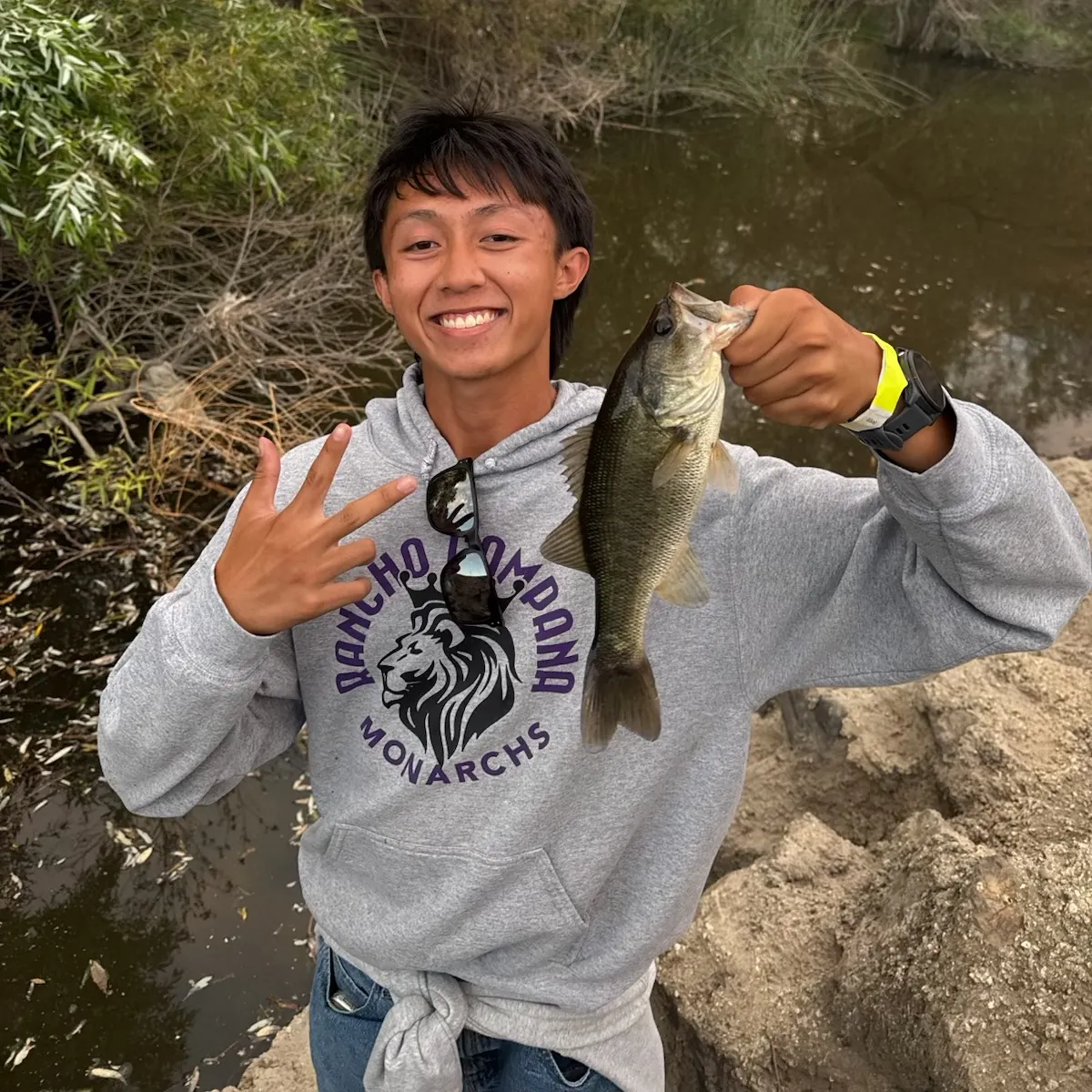 Largemouth bass caught on Fishbrain