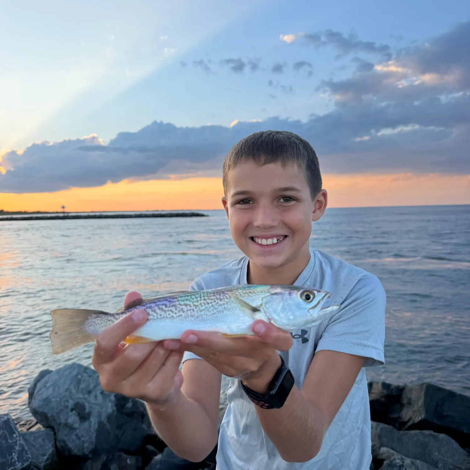 Gray weakfish caught on Fishbrain