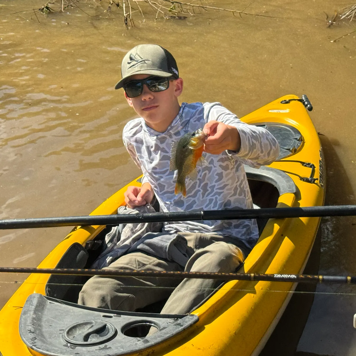 Green sunfish caught on Fishbrain