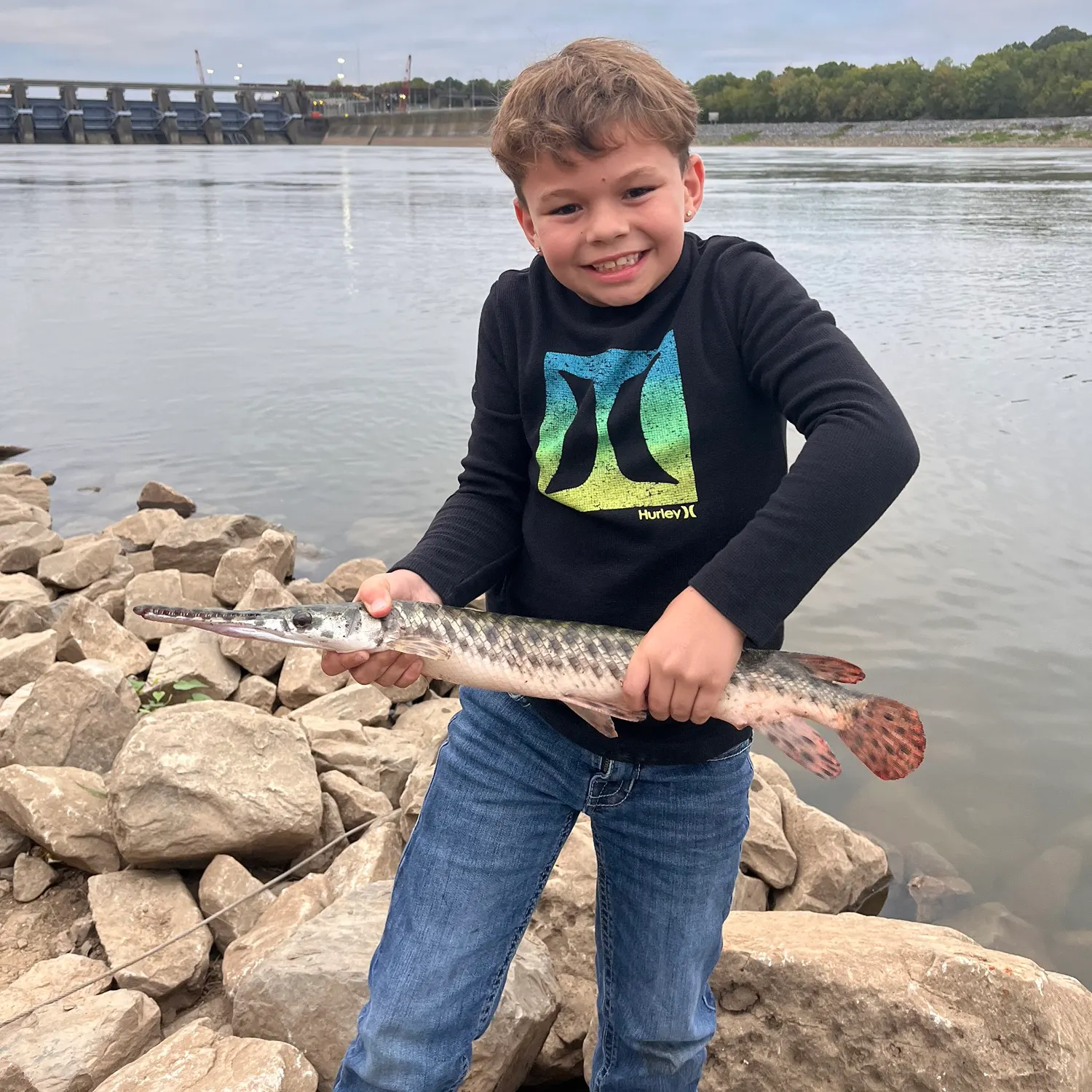 Spotted gar caught on Fishbrain