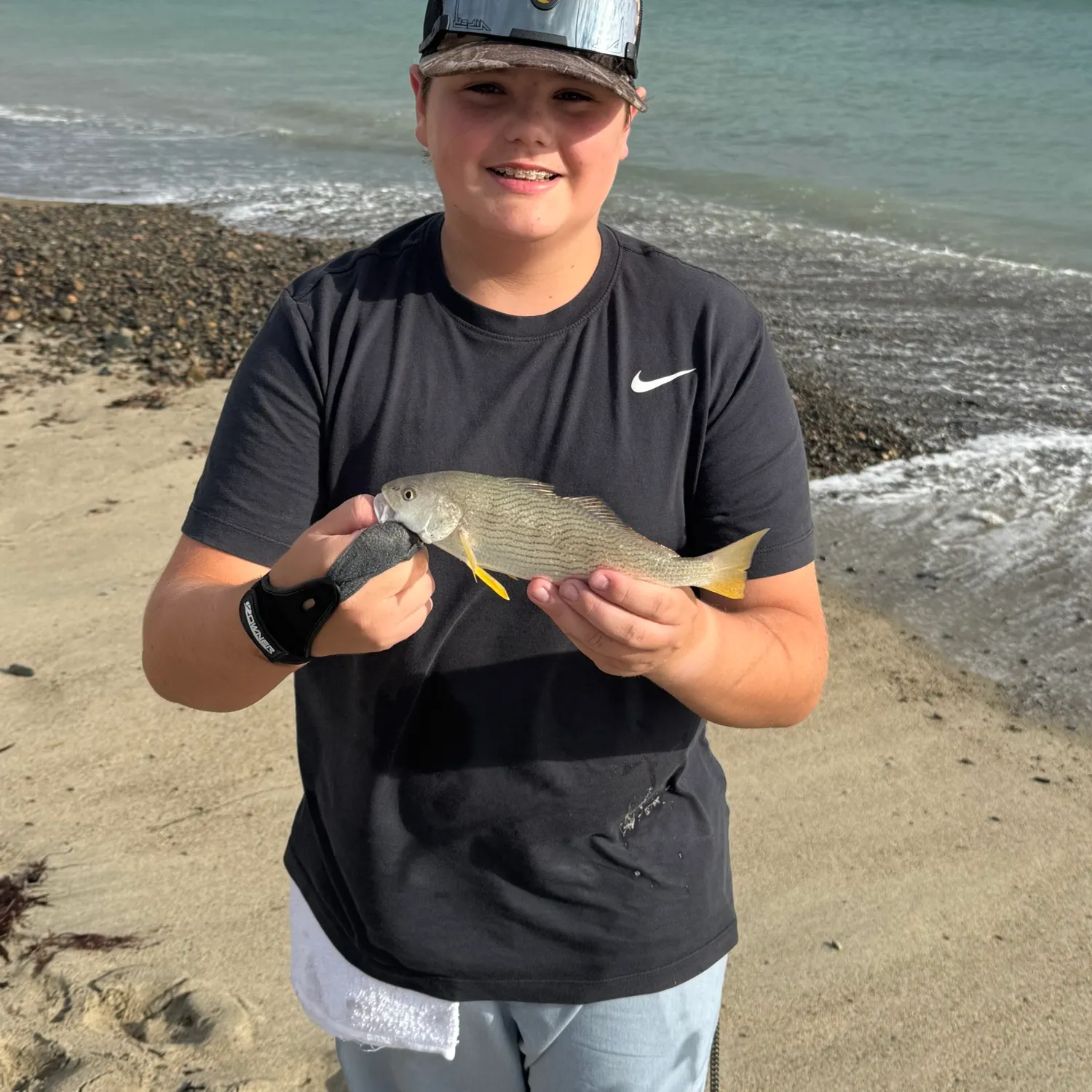 Yellowfin croaker caught on Fishbrain