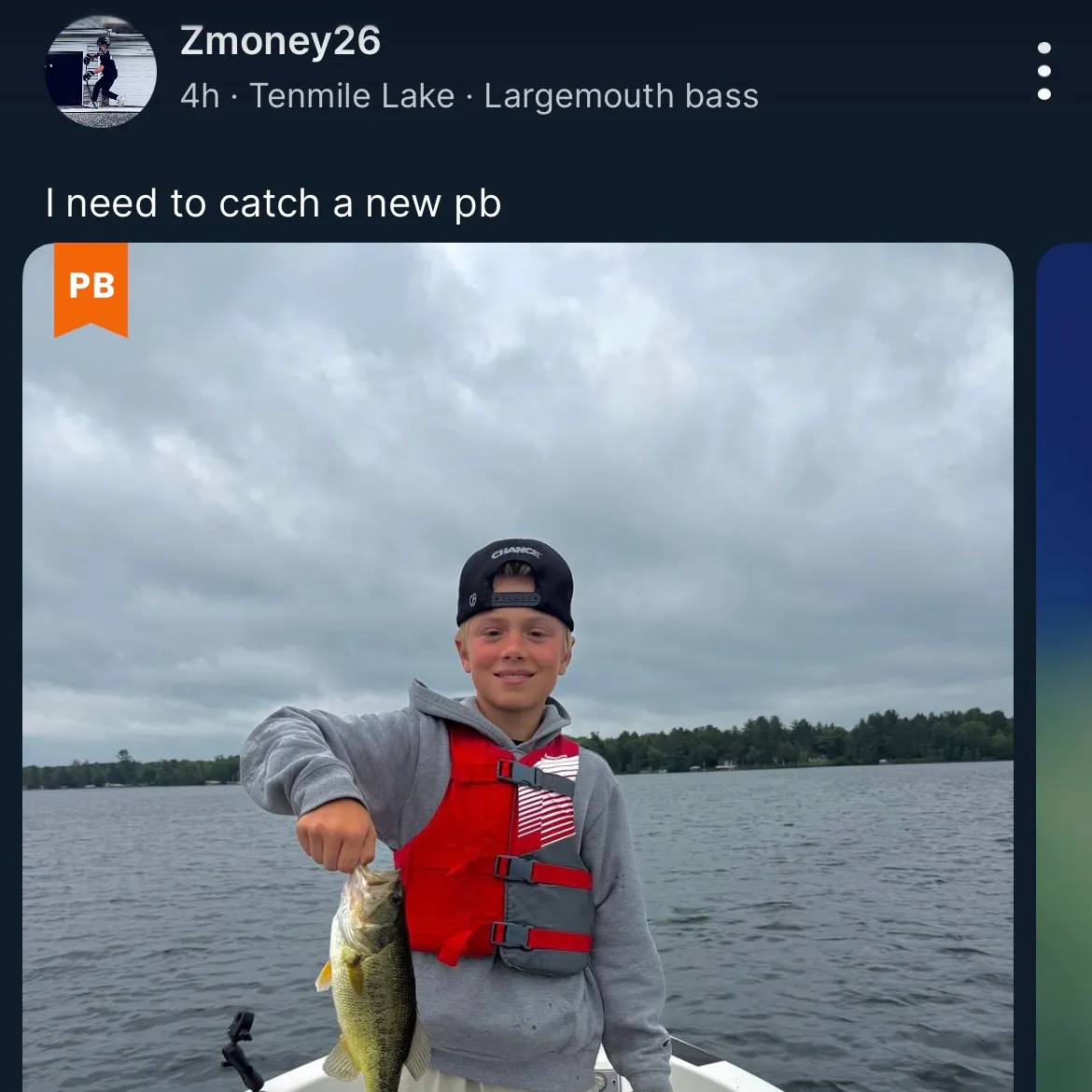 Largemouth bass caught on Fishbrain