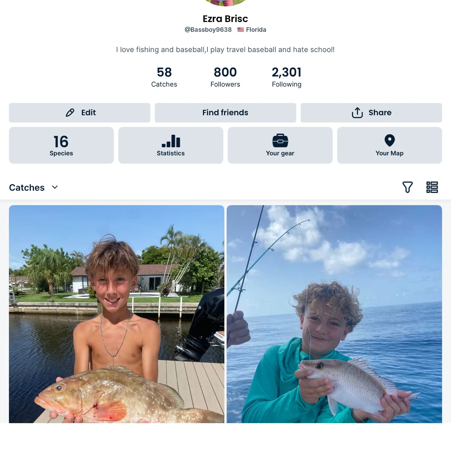 recently logged catches