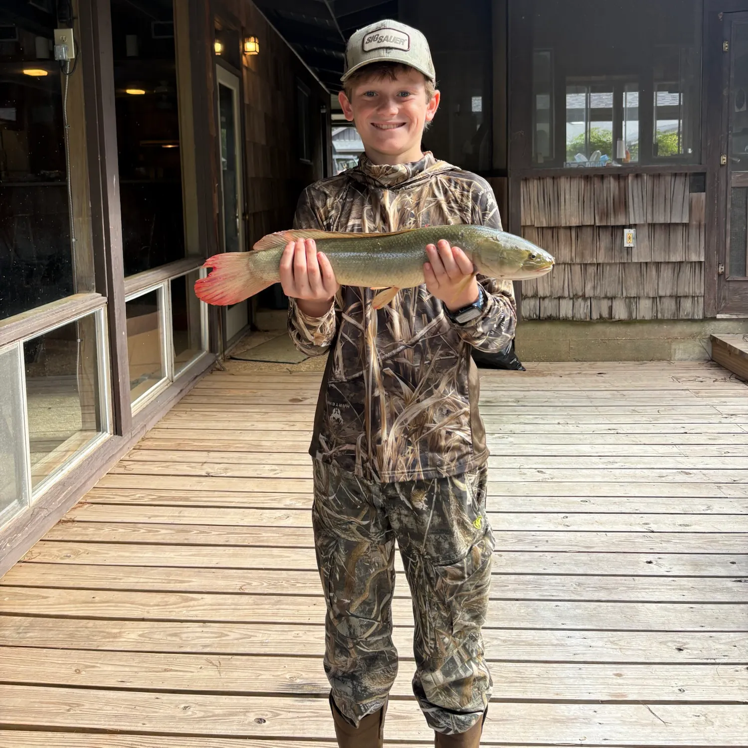 Ruddy bowfin caught on Fishbrain