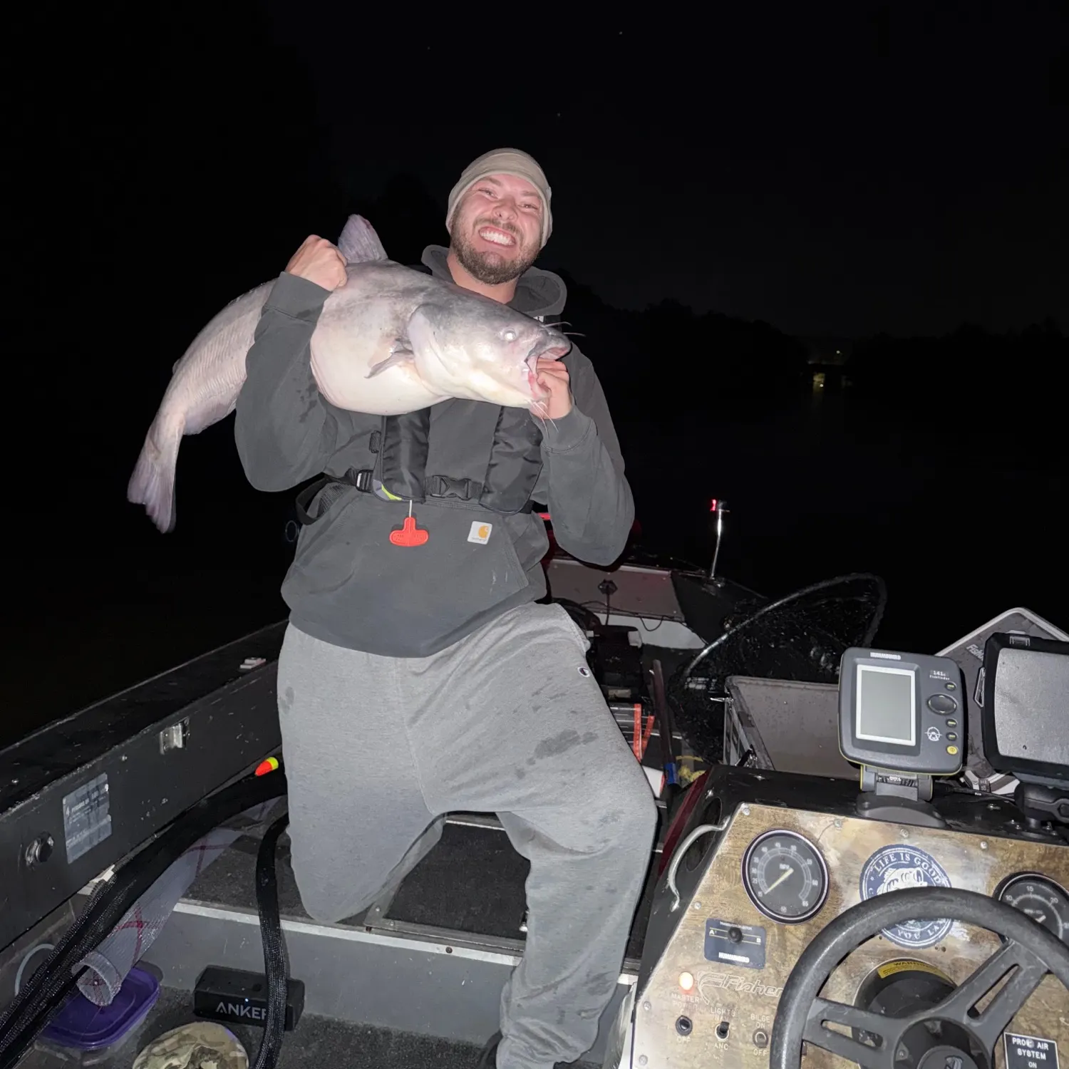 Blue catfish caught on Fishbrain
