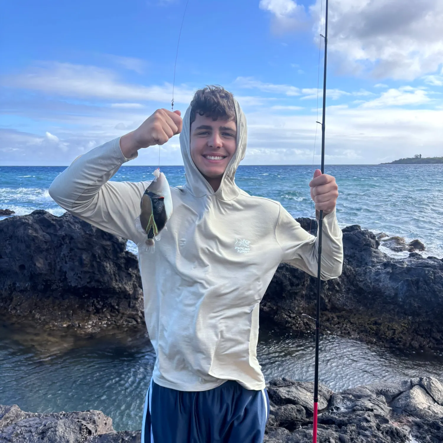 Wedge-tail triggerfish caught on Fishbrain
