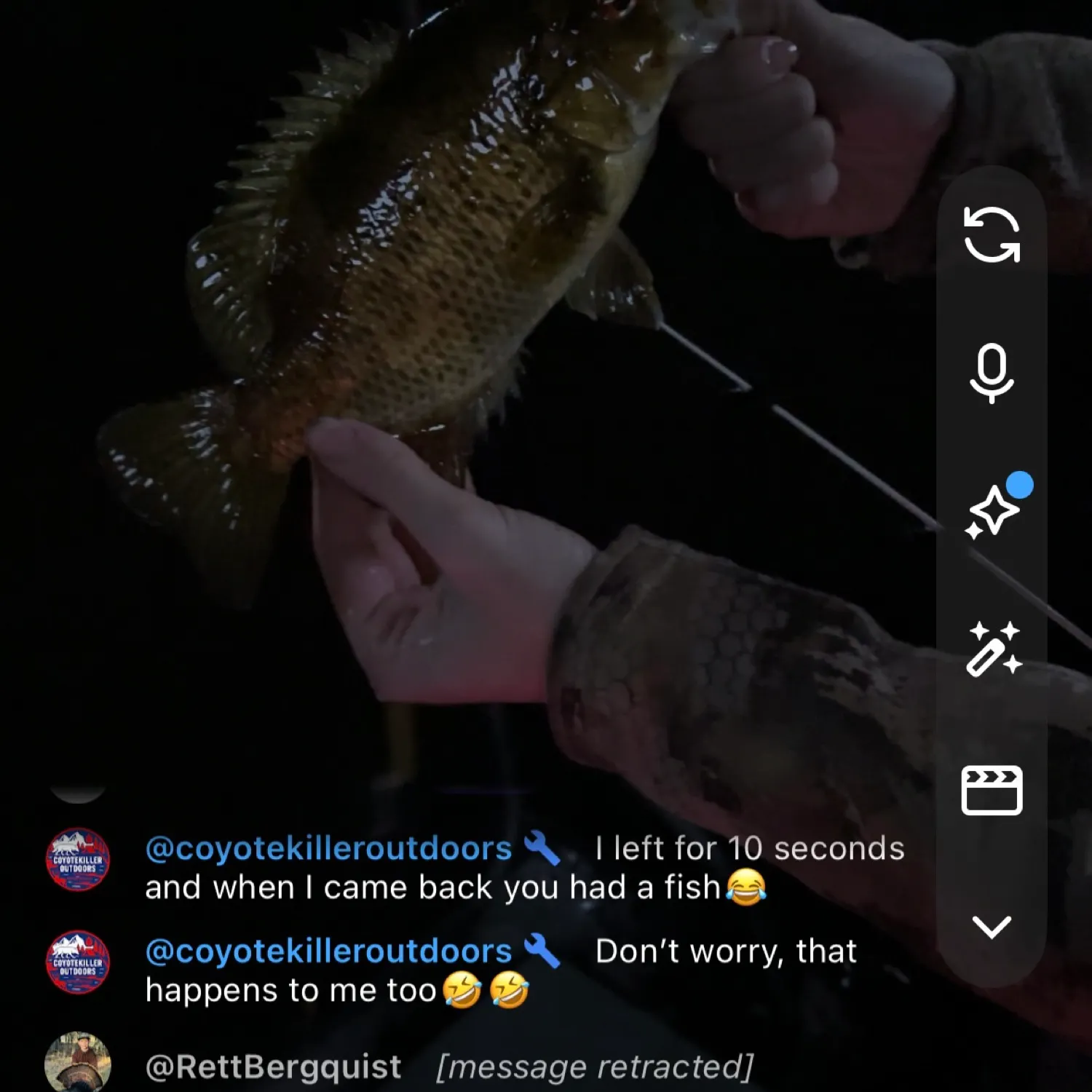 recently logged catches