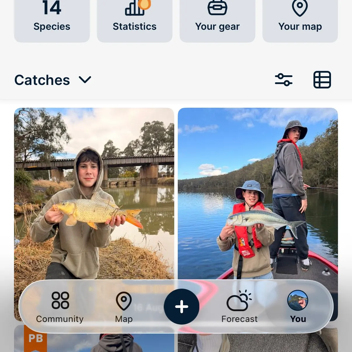 recently logged catches