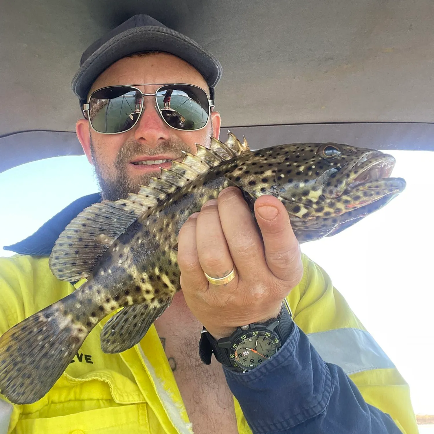 Malabar grouper caught on Fishbrain