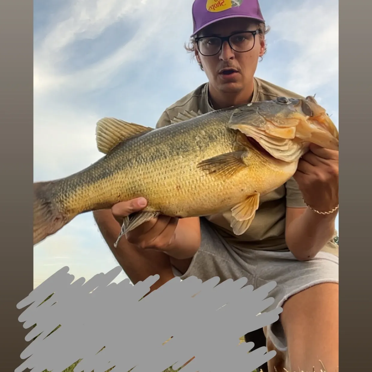 Largemouth bass caught on Fishbrain