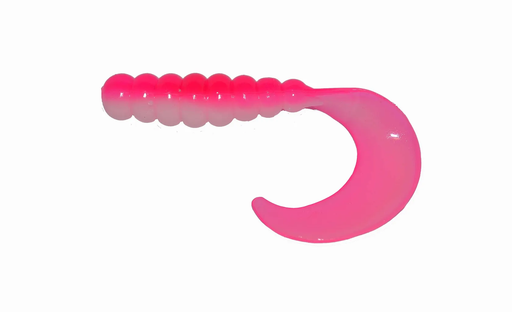 2" Fat Grub in Pink White