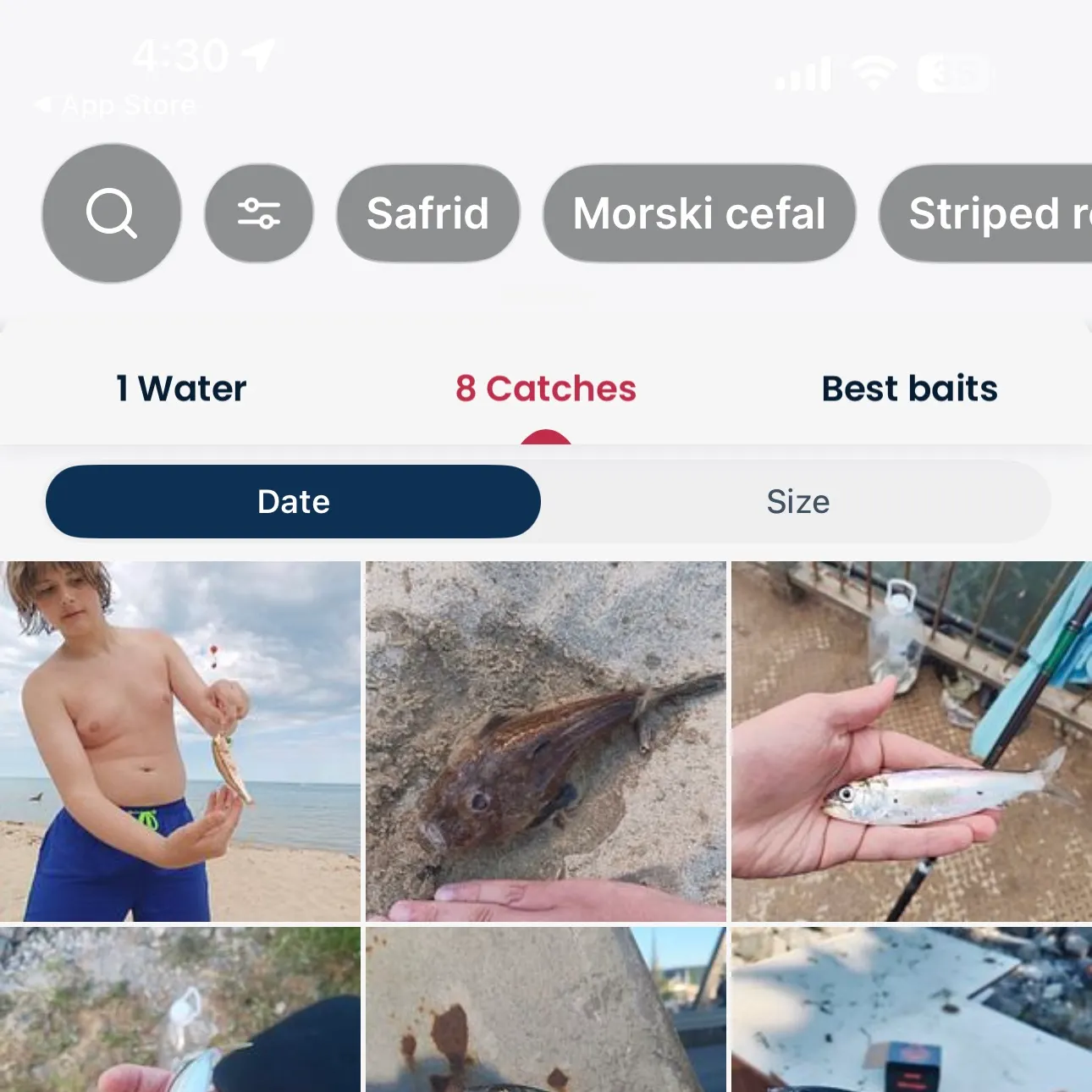 Fish caught on Fishbrain