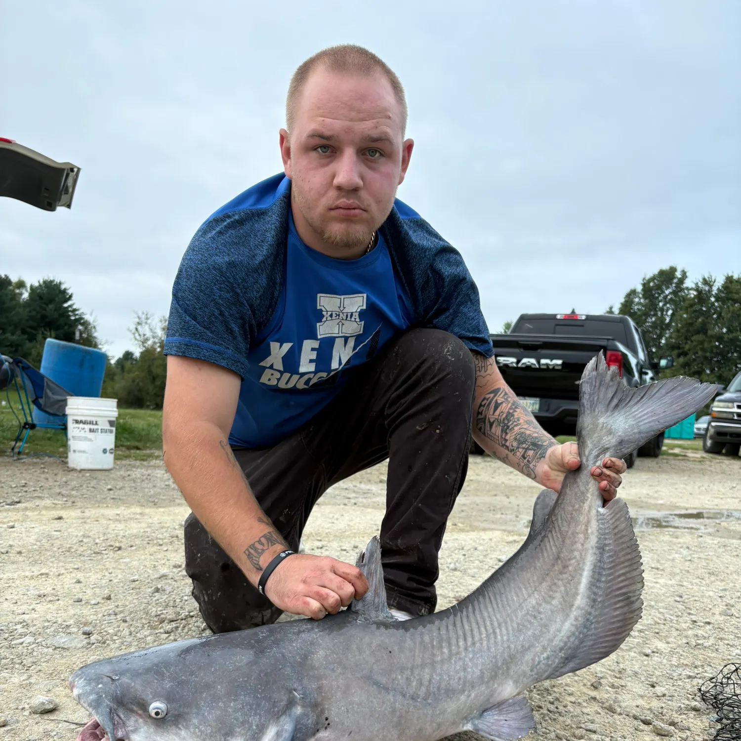Blue catfish caught on Fishbrain